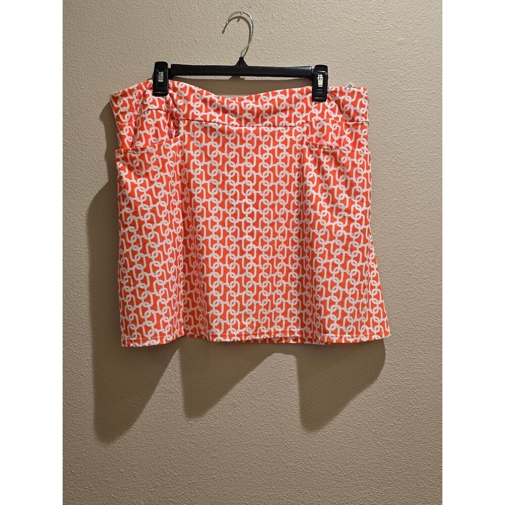 Jude Connally Orange/white Geometric Link Pattern Sonia Skort Sz XL